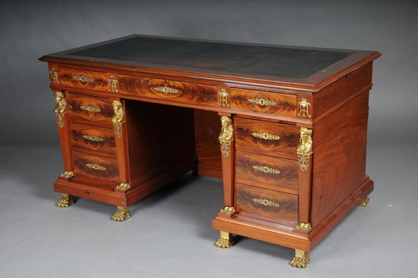 Royal Empire Desk in Gilt Bronze, 19th Century-FLW-1800849