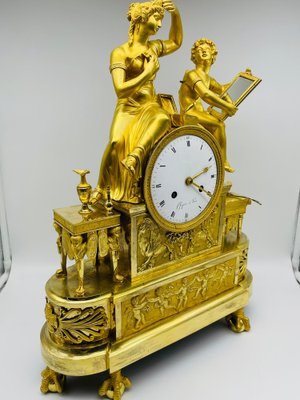 Royal Empire Fire-Gilt Mantel or Pendulum Clock, Paris, 1805-1815-FLW-1402041