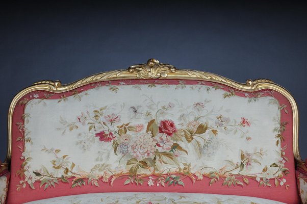 Royal Louis XV or Rococo Tapestry Sofa & Chairs, 1880s, Set of 3-FLW-1402202