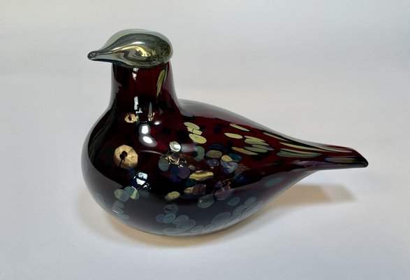 Ruby Bird Mouth-Blown Glass Art Bird Figure by Oiva Toikka for Iittala, Finland, 1990s-JP-1699897