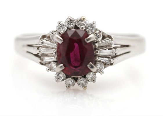 Ruby & Diamond Platinum Ring-AX-1148309