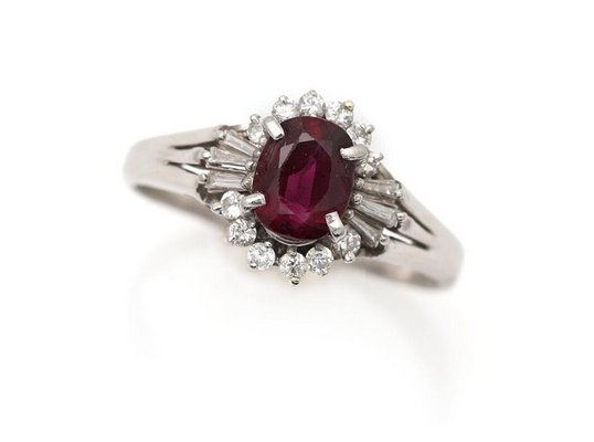 Ruby & Diamond Platinum Ring-AX-1148309