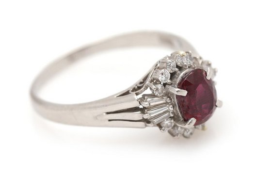 Ruby & Diamond Platinum Ring-AX-1148309