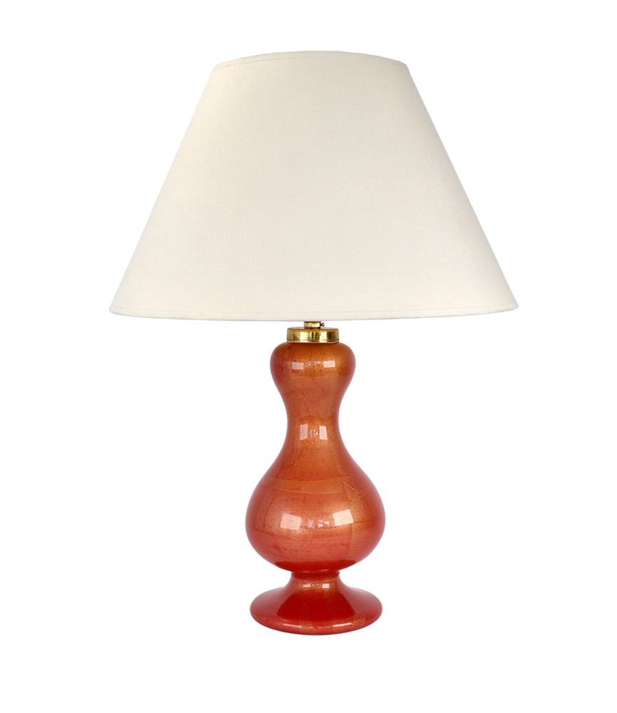 Ruby Red and Gold Murano Table Lamp by Barovier & Toso