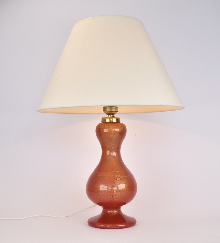 Ruby Red and Gold Murano Table Lamp by Barovier & Toso