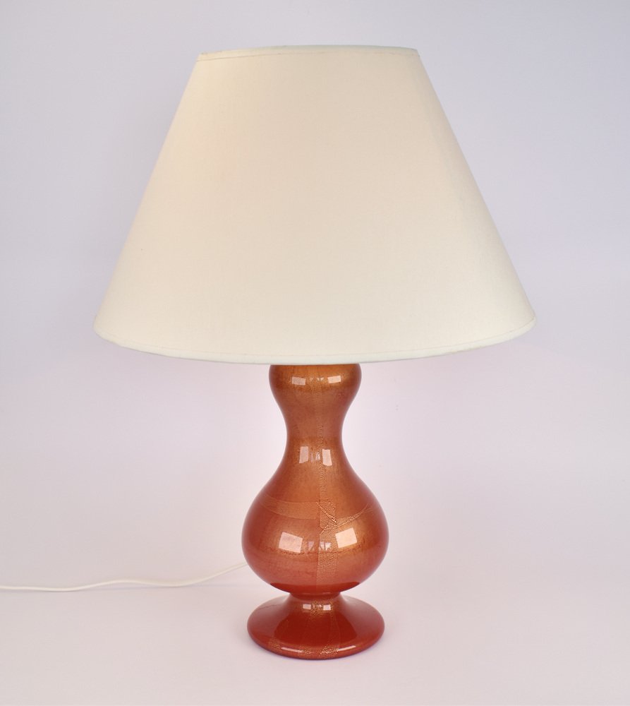 Ruby Red and Gold Murano Table Lamp by Barovier & Toso