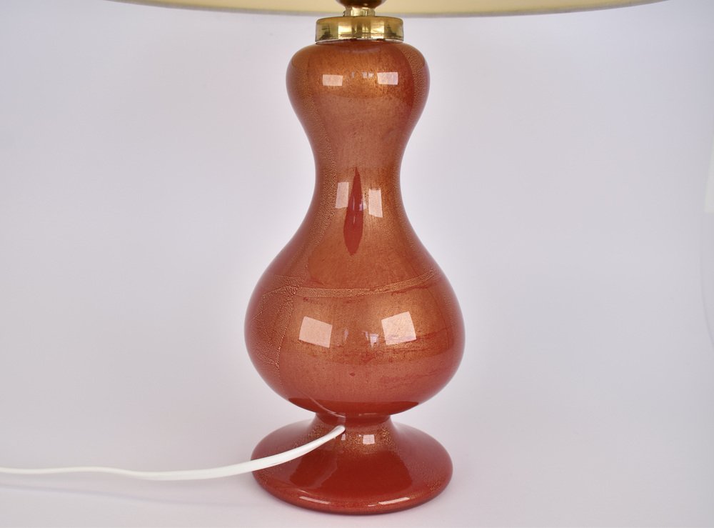 Ruby Red and Gold Murano Table Lamp by Barovier & Toso