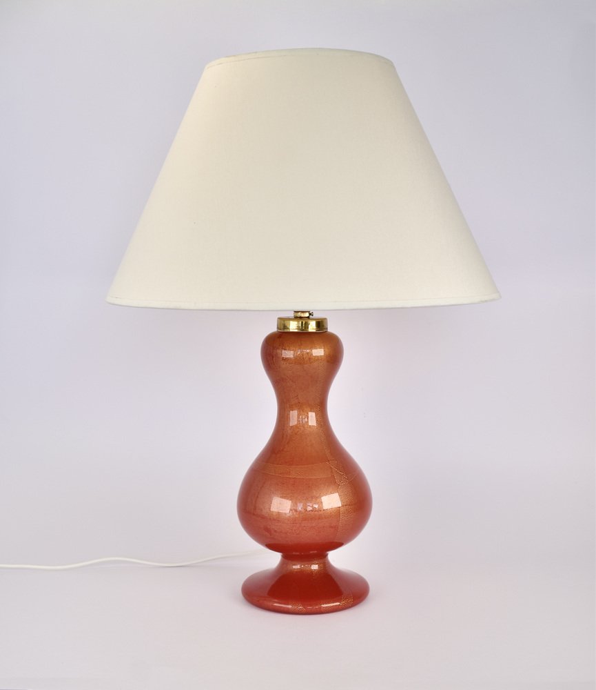 Ruby Red and Gold Murano Table Lamp by Barovier & Toso