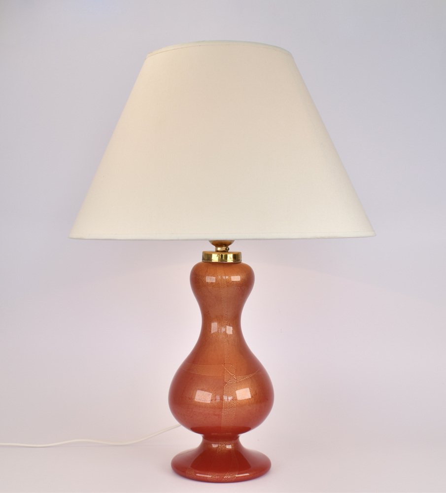 Ruby Red and Gold Murano Table Lamp by Barovier & Toso