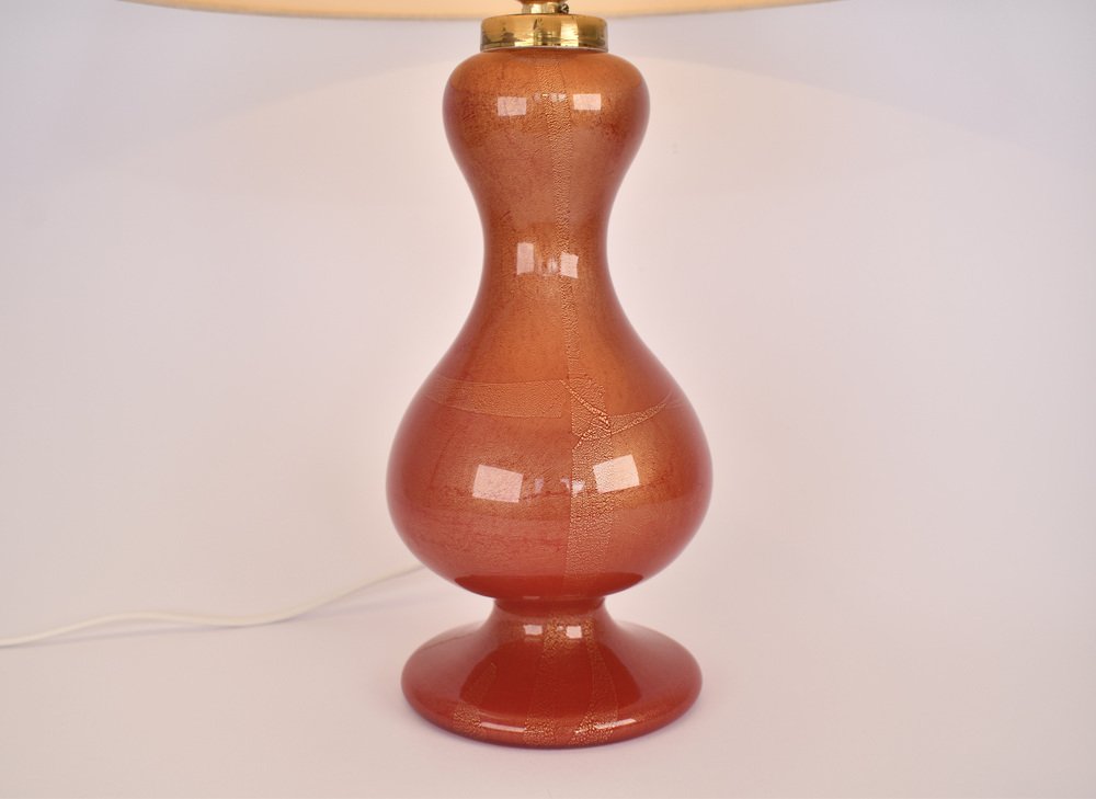 Ruby Red and Gold Murano Table Lamp by Barovier & Toso