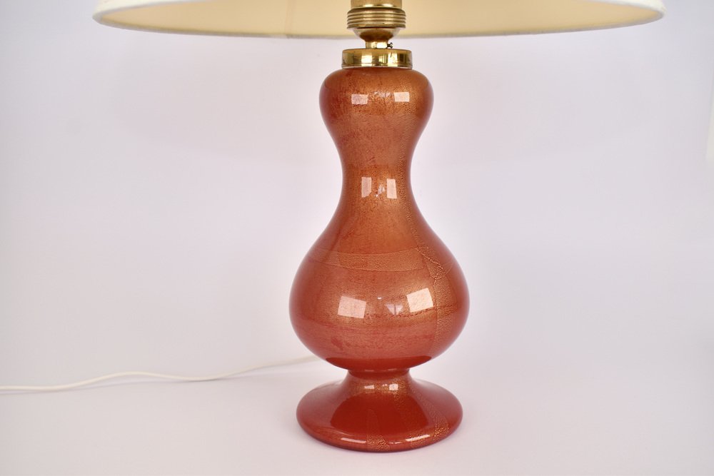 Ruby Red and Gold Murano Table Lamp by Barovier & Toso