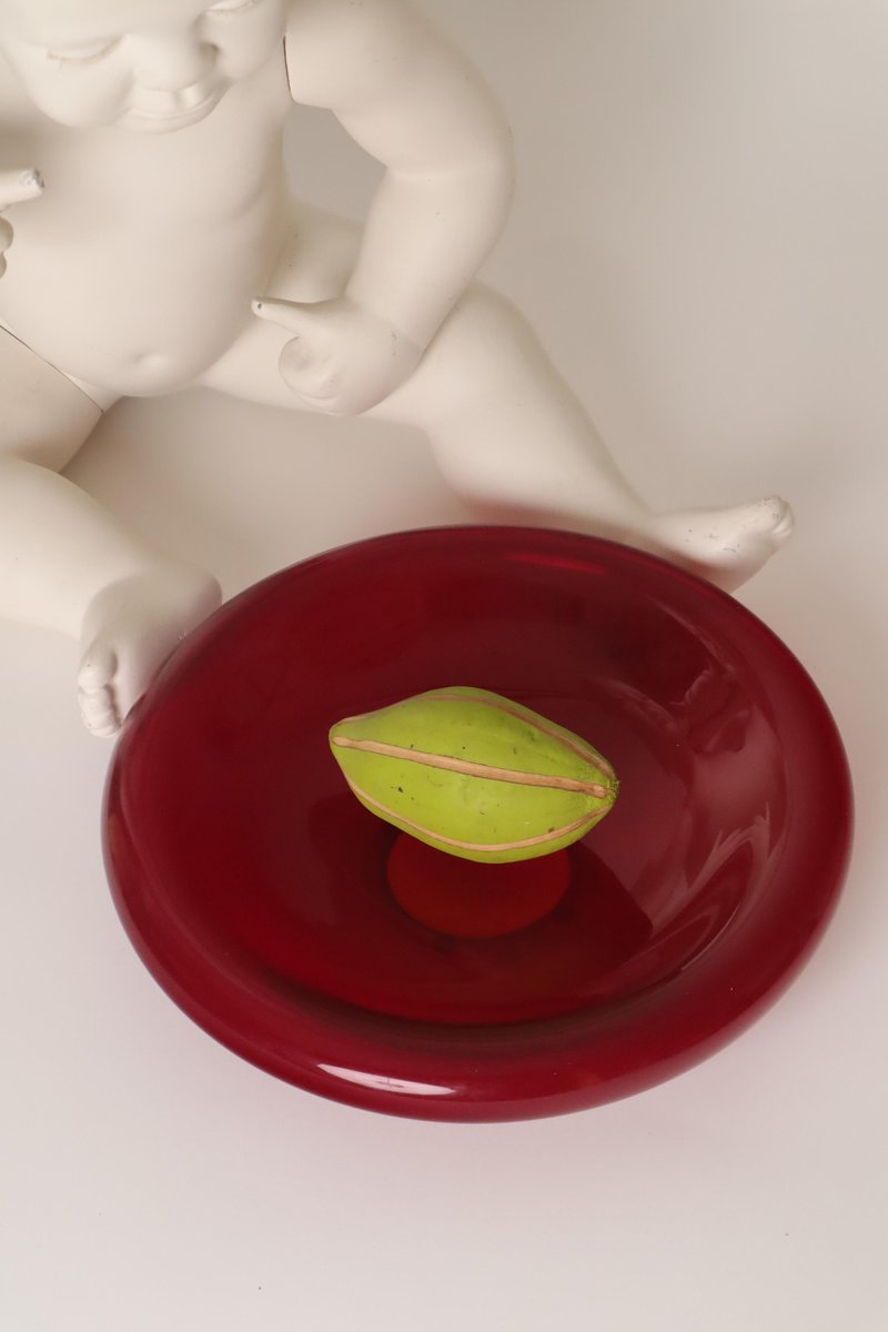 Ruby Red Murano Glass Bowl, 1970s