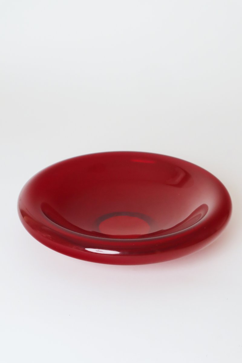 Ruby Red Murano Glass Bowl, 1970s