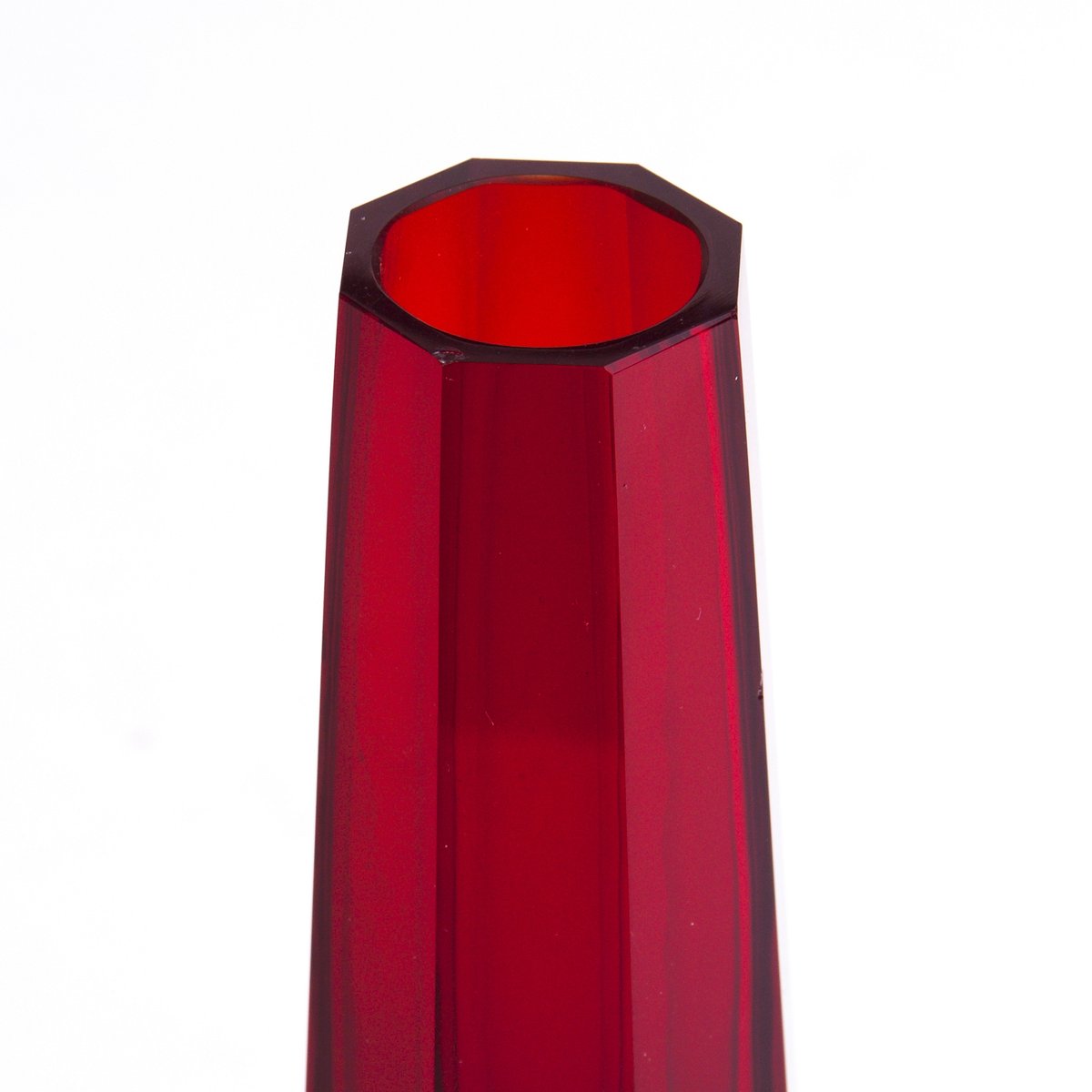 Ruby Red Sommerso Glass Vase, 1980s