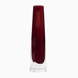 Ruby Red Sommerso Glass Vase, 1980s-FSD-833393