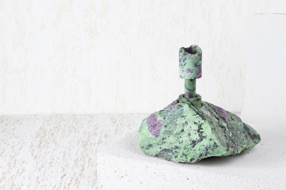 Ruby Zoisite Abra Candleholder by Studio DO