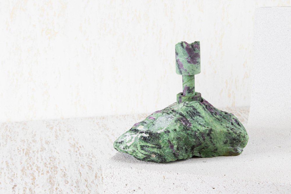 Ruby Zoisite Abra Candleholder by Studio DO