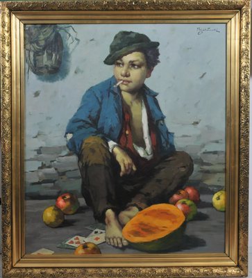 Rudolf Jelinek, The Young Urchin, 1920s, Oil on Canvas-QOR-2017396