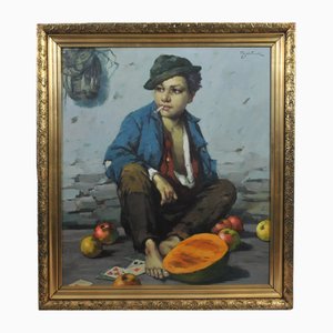 Rudolf Jelinek, The Young Urchin, 1920s, Oil on Canvas-QOR-2017396