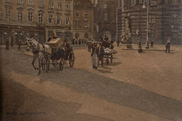 Rudolf Schmidt, Vienna City Centre, Austria, 1920s, Watercolor-QOR-2022768