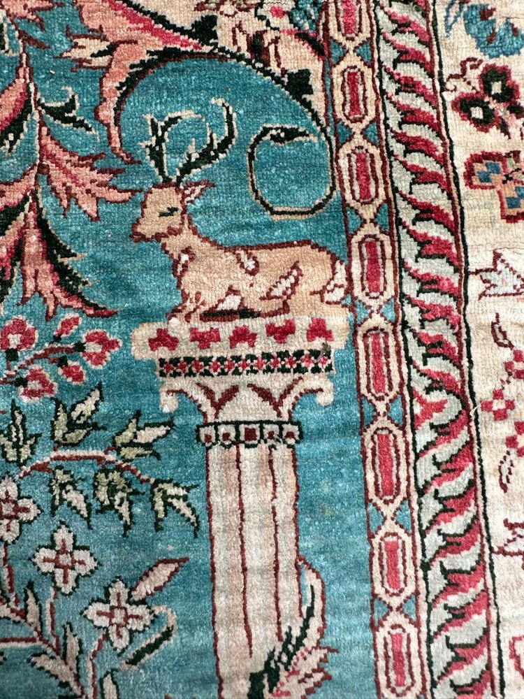 Rug in Fine Silk by Sino Hereke, 1990s