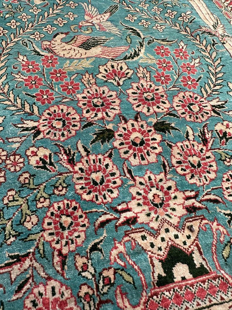 Rug in Fine Silk by Sino Hereke, 1990s