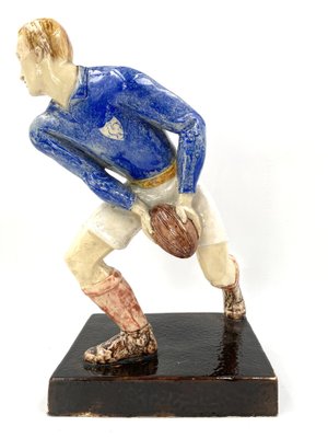 Rugby Players Sculptures by Willy Wuilleumier for G.A.M., France, 1940, Set of 2-TXN-1013112