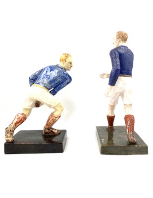 Rugby Players Sculptures by Willy Wuilleumier for G.A.M., France, 1940, Set of 2-TXN-1013112