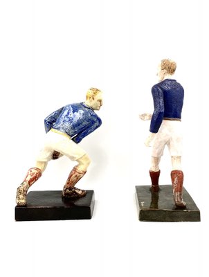 Rugby Players Sculptures by Willy Wuilleumier for G.A.M., France, 1940, Set of 2-TXN-1013112