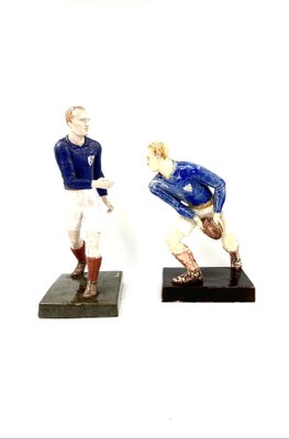 Rugby Players Sculptures by Willy Wuilleumier for G.A.M., France, 1940, Set of 2-TXN-1013112