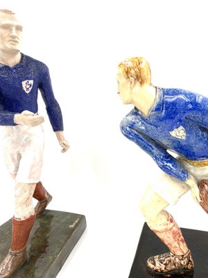 Rugby Players Sculptures by Willy Wuilleumier for G.A.M., France, 1940, Set of 2-TXN-1013112