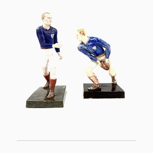 Rugby Players Sculptures by Willy Wuilleumier for G.A.M., France, 1940, Set of 2-TXN-1013112