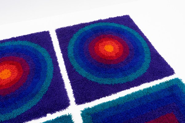 Rugs Mira-Carré by Verner Panton, 1970s, Set of 6-TJQ-1774734