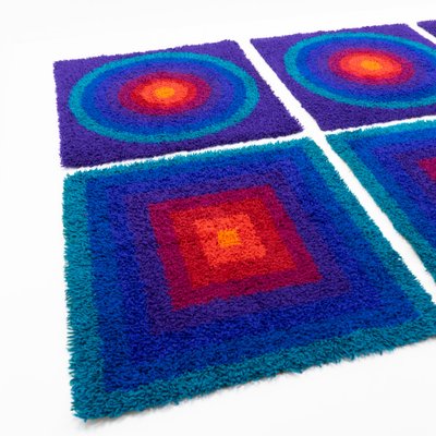 Rugs Mira-Carré by Verner Panton, 1970s, Set of 6-TJQ-1774734