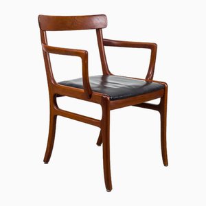 Rungstedlund Armchair in Teak and Leather by Ole Wanscher for P. Jeppesen, 1960s-QEQ-2024786