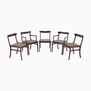 Rungstedlund Chairs in Mahogany by Ole Wanscher, 1950s, Denmark, Set of 5-TZ-1325224