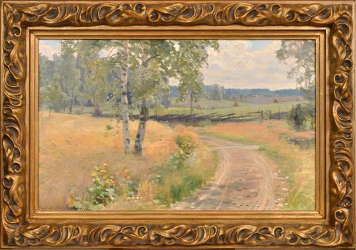 Rural Road, Oil on Board, 20th Century