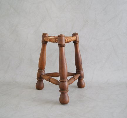 Rush Braided Tripod Stool, 1960s-POM-596044