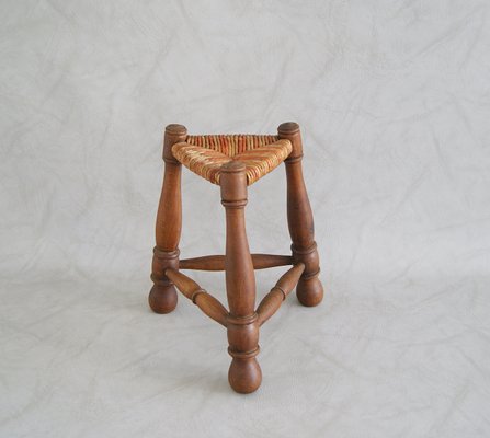 Rush Braided Tripod Stool, 1960s-POM-596044