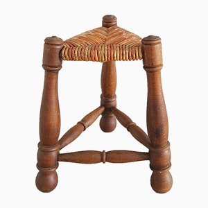 Rush Braided Tripod Stool, 1960s-POM-596044