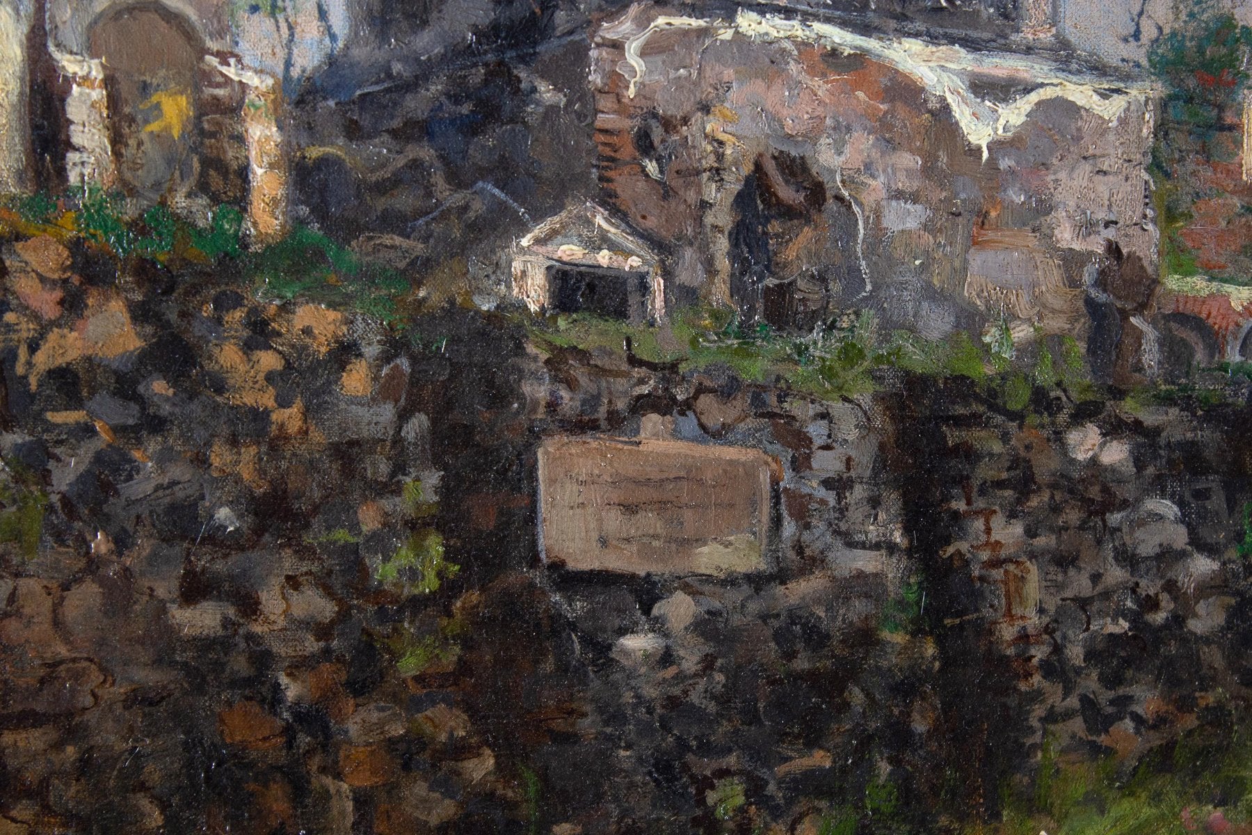 Ruspini Randolfo, Roma via Appia, Oil on Canvas, Framed