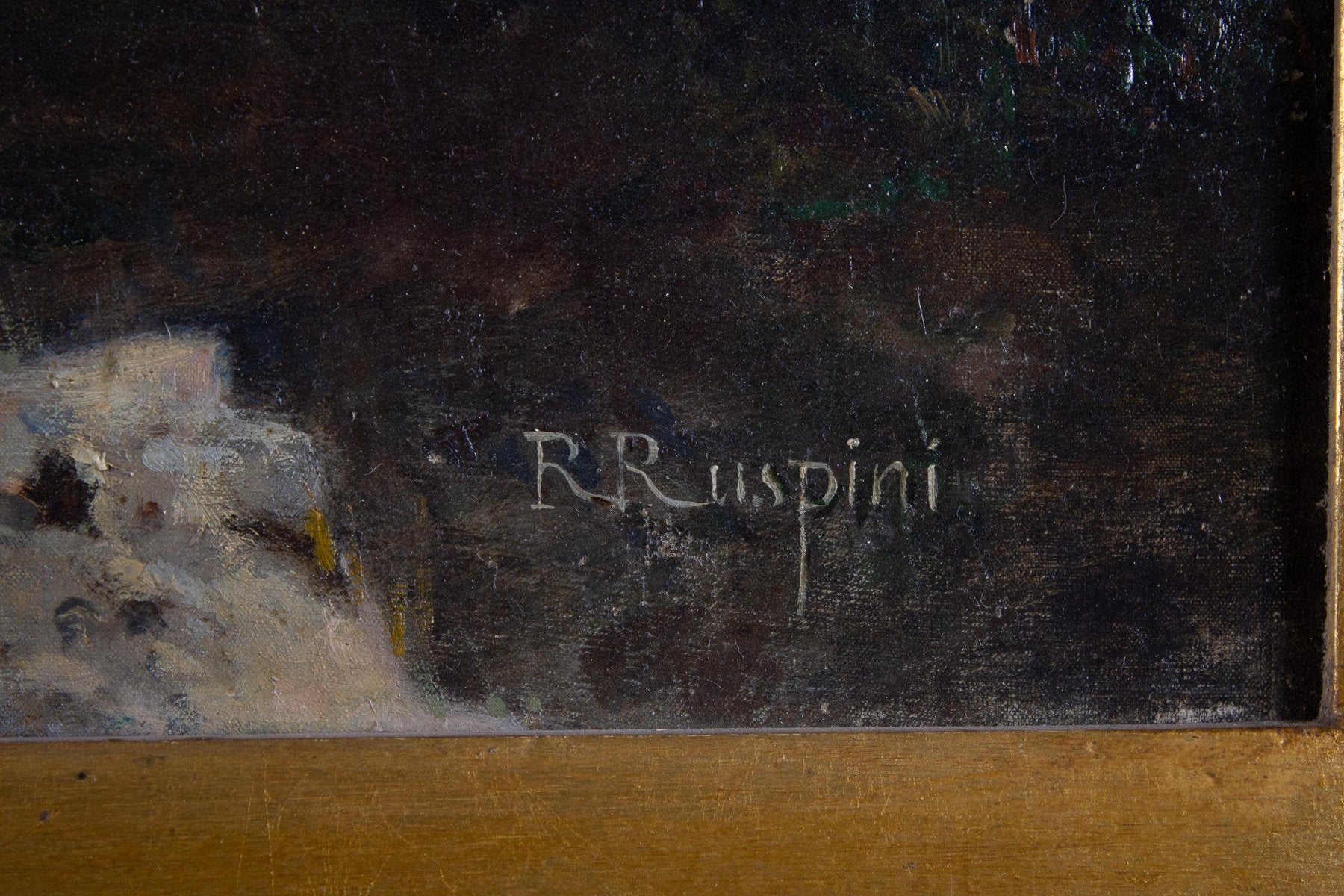 Ruspini Randolfo, Roma via Appia, Oil on Canvas, Framed