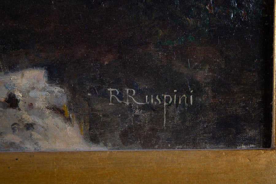 Ruspini Randolfo, Roma via Appia Painting, Oil on Canvas