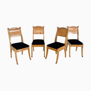 Russian Chairs in Birch Veneer, Early 19th Century, Set of 4-FGA-1750853