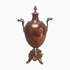 Russian Copper Samovar with Porcelain Holders-TCS-1264444