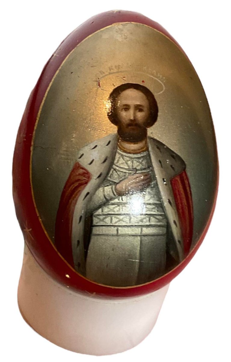 Russian Easter Egg with Alexander Nevsky from Lukutin-OZS-1344403