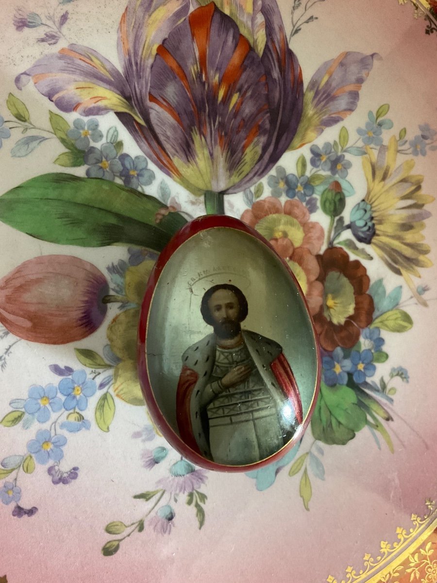 Russian Easter Egg with Alexander Nevsky from Lukutin