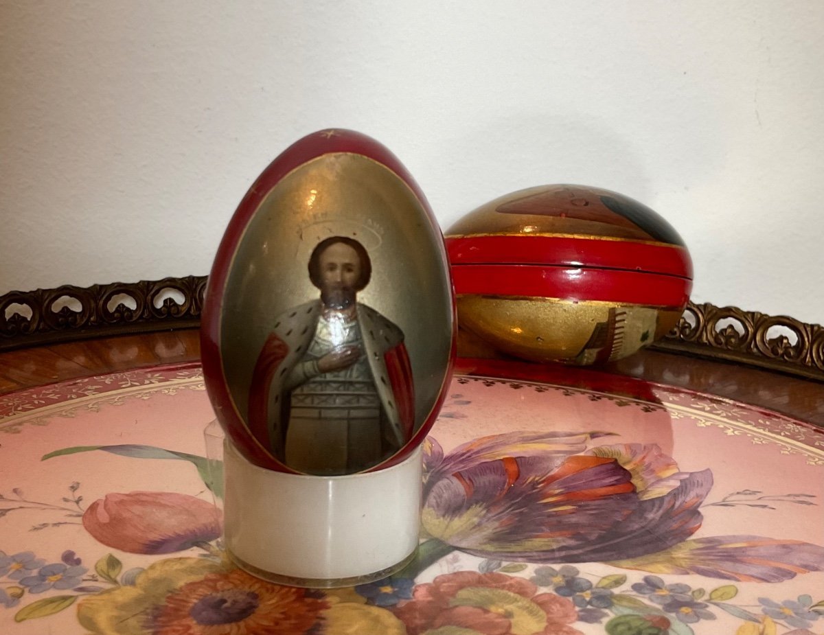 Russian Easter Egg with Alexander Nevsky from Lukutin