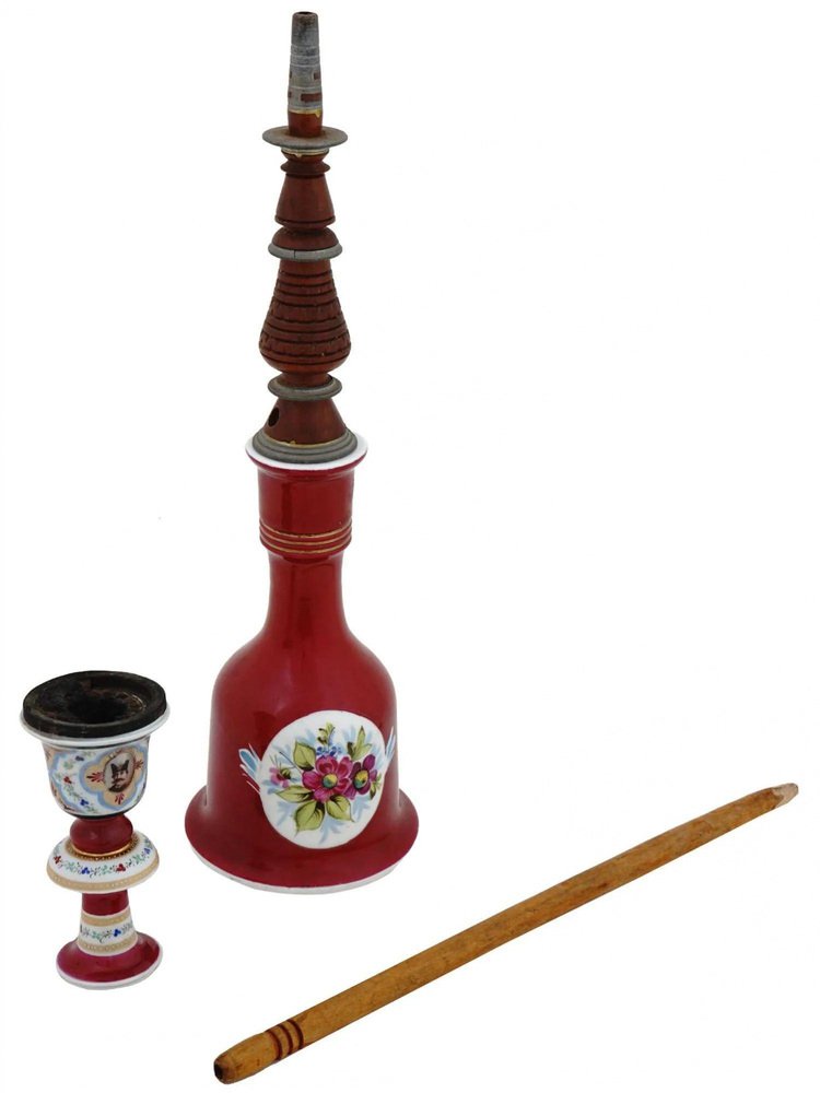 Russian Hand-Painted Porcelain Hookah