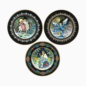 Russian Magical Fairy Tales Plates by Gere Fauth, 1969, Set of 3-VDW-746957